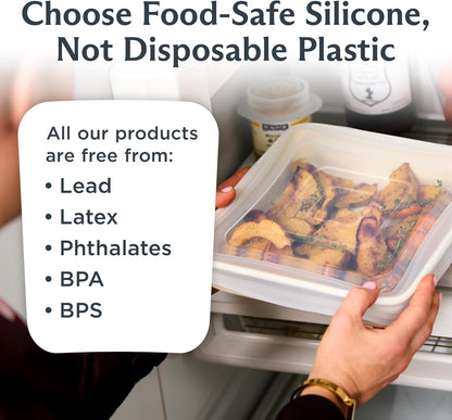 Reusable Silicone Rectangle Stretch Lid, Food Cover for 9x13 inch