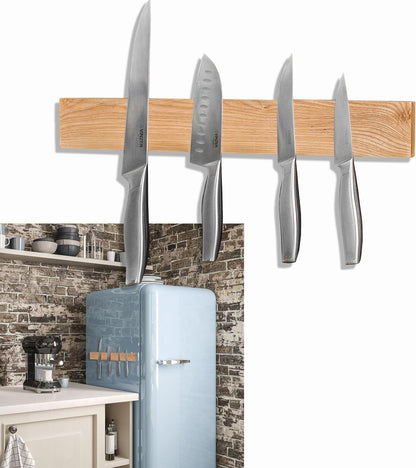 Magnetic Knife Holder for Refrigerator – 12 Inch Professional Double Sided Magnetic Knife Strip for Fridge - Stainless Steel Magnetic Knife Holder for Wall Self Adhesive