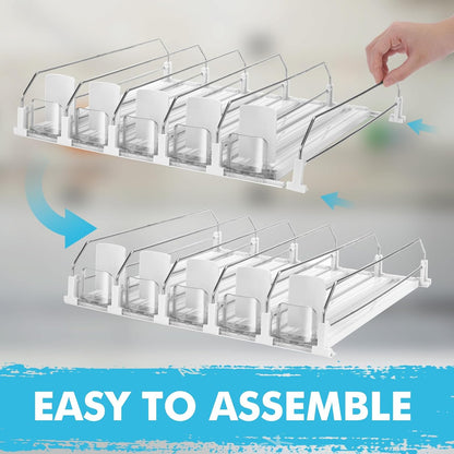 Drink Dispenser for Refrigerator, Self-Pushing Soda Can Organizer for Fridge, 3 Rows has been Assembled, Automatic Can Organizer with Spring Loaded for Refrigerator Holds 12 cans, Black