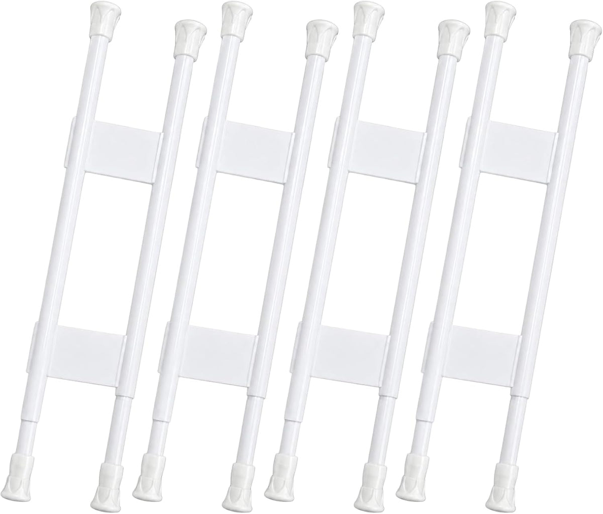 Double RV Refrigerator Bars, Adjustable Auto Refrigerator Rod Extends Between 15.9" and 28.6", Non-Slip Fridge Tension Rod for Camper Kitchen Cupboard Bookshelf
