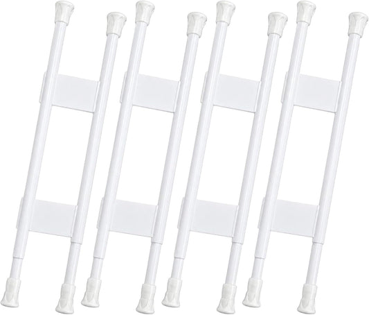 Double RV Refrigerator Bars, Adjustable Auto Refrigerator Rod Extends Between 15.9" and 28.6", Non-Slip Fridge Tension Rod for Camper Kitchen Cupboard Bookshelf