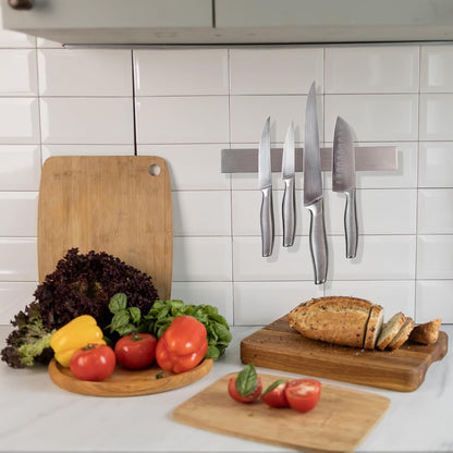 Premium Magnetic Knife Strip for Wall no Drilling – 16 Inch Stainless Steel Magnetic Knife Holder with Neodymium Magnet Strong Adhesive Tape - Lightweight Kitchen Magnet Knife Bar