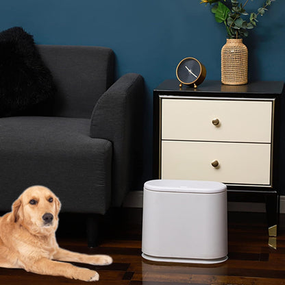 Black Slim Bathroom Trash Can with Press Top Lid,12 Liter Small Thin Garbage Can,3.17 Gallon Narrow Dog Proof Plastic Waste Basket and Covered Wastebasket for Room,Bedroom,Kitchen,Toilet,Office,Dorm