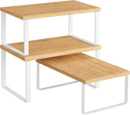 Cabinet Organizer Shelf, Set of 3 Spice Rack, Kitchen Storage | Hidden Litter Furniture, Discreet Cat House, Particleboard, MDF, 31.5x19.5x19.5 in, White, KADIN Collection UPCL013W01