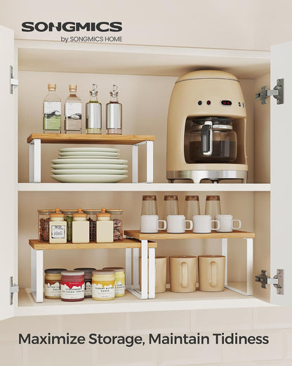 Cabinet Organizer Shelf, Set of 3 Spice Rack, Kitchen Storage | Hidden Litter Furniture, Discreet Cat House, Particleboard, MDF, 31.5x19.5x19.5 in, White, KADIN Collection UPCL013W01