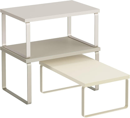 Cabinet Organizer Shelf, Set of 3 Spice Rack, Kitchen Storage | Hidden Litter Furniture, Discreet Cat House, Particleboard, MDF, 31.5x19.5x19.5 in, White, KADIN Collection UPCL013W01
