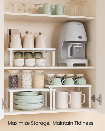 Cabinet Organizer Shelf, Set of 3 Spice Rack, Kitchen Storage | Hidden Litter Furniture, Discreet Cat House, Particleboard, MDF, 31.5x19.5x19.5 in, White, KADIN Collection UPCL013W01