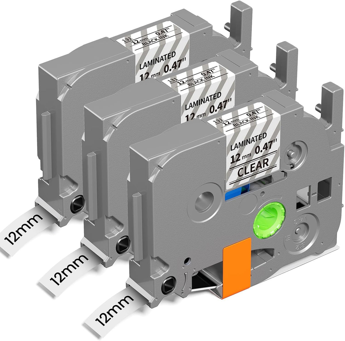 Replace for Brother Label Maker Tape P Touch Label Tape TZe231 | Tze TZ Tape 12mm 0.47 Laminated White 1/2" TZe-231 for Brother Ptouch PT-D200 D210 D220 H110 D410 P710BT 1750 1180, 6-Pack