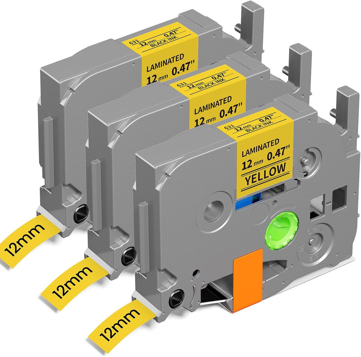 Replace for Brother Label Maker Tape P Touch Label Tape TZe231 | Tze TZ Tape 12mm 0.47 Laminated White 1/2" TZe-231 for Brother Ptouch PT-D200 D210 D220 H110 D410 P710BT 1750 1180, 6-Pack