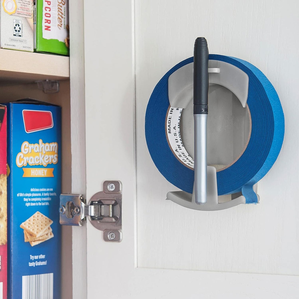 ’® Tape Dispenser, Wall-Mounted Tape and Label System, Easy One-Handed Operation, Affordable Labeling for Kitchens, Garages, Offices, Restaurants, Meal Prep, and Home Organization