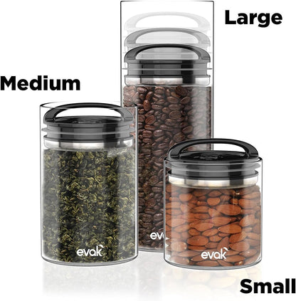 Evak Compact Glass Food Storage, Small, Black