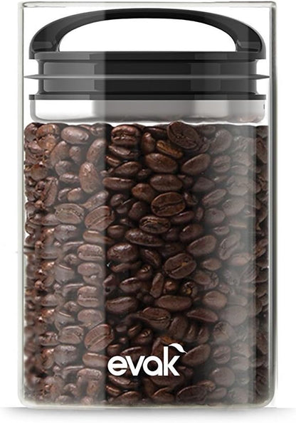 Evak Compact Glass Food Storage, Small, Black