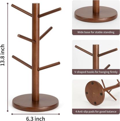 Mug Holder Tree, Coffee Cup Holder with 6 Hooks (Black)