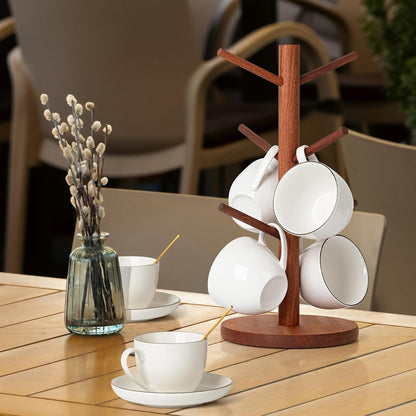 Mug Holder Tree, Coffee Cup Holder with 6 Hooks (Black)