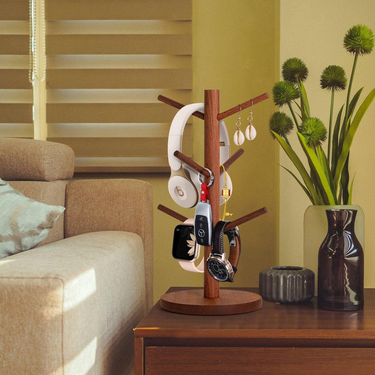 Mug Holder Tree, Coffee Cup Holder with 6 Hooks (Black)