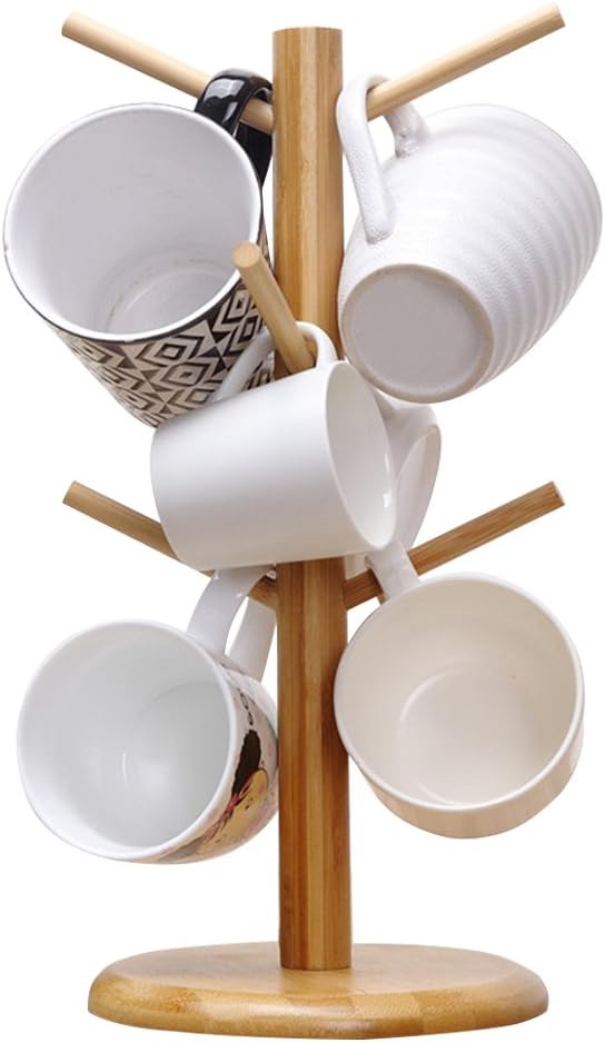 Mug Holder Tree, Coffee Cup Holder with 6 Hooks (Black)