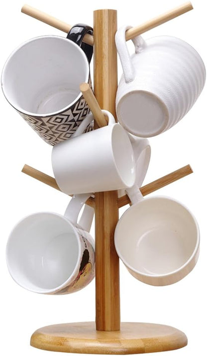 Mug Holder Tree, Coffee Cup Holder with 6 Hooks (Black)