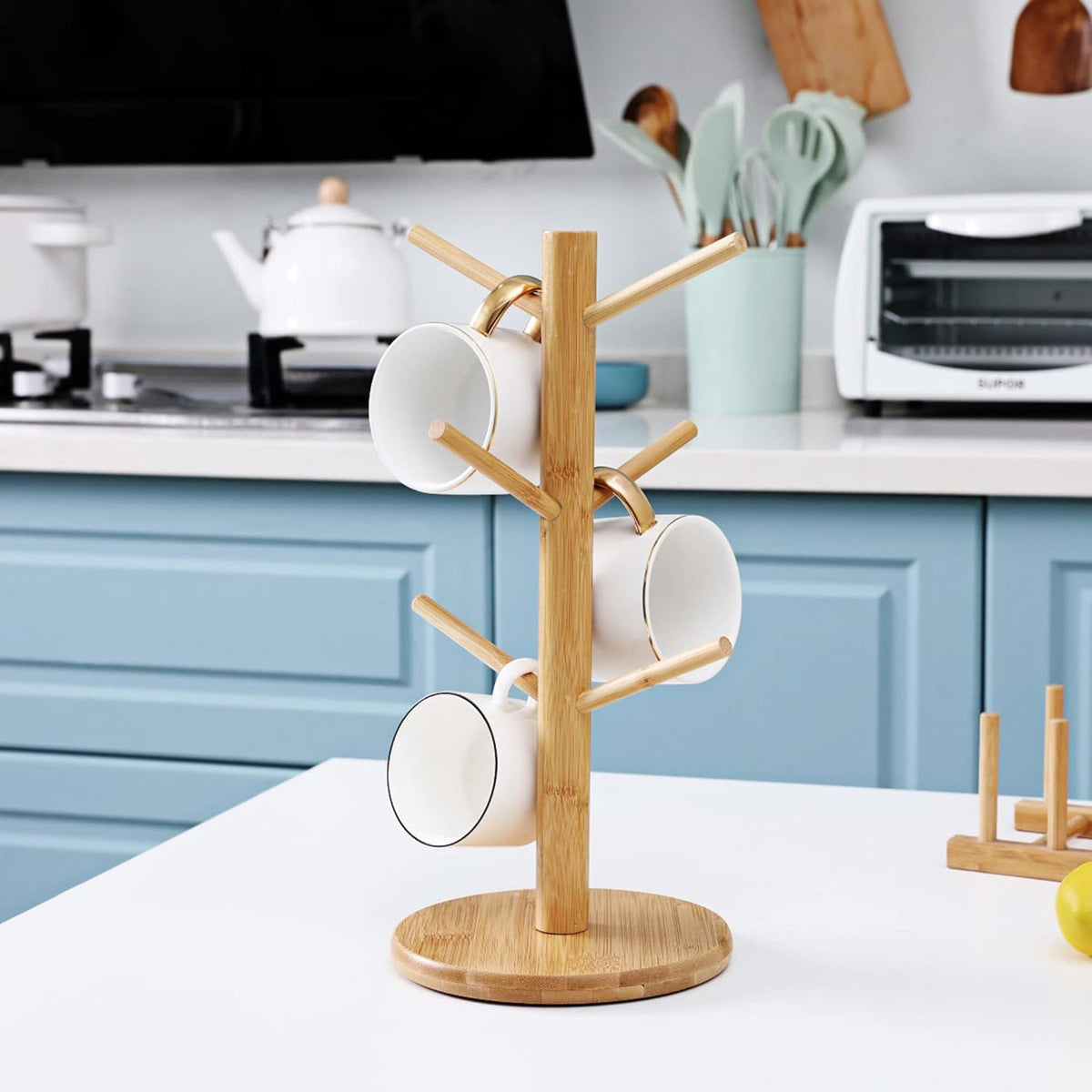Mug Holder Tree, Coffee Cup Holder with 6 Hooks (Black)