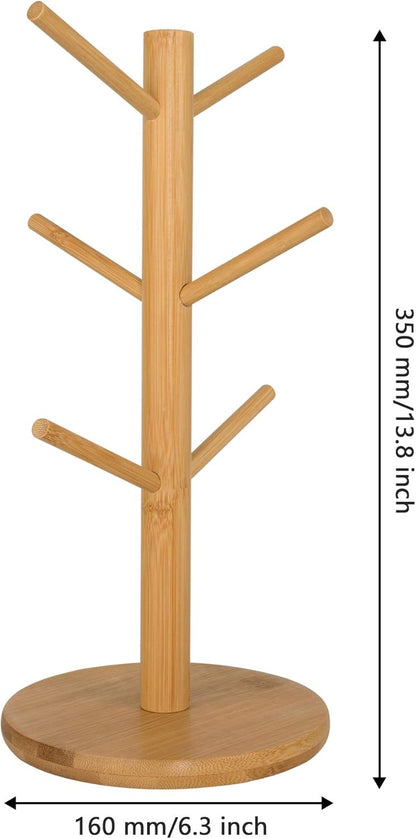 Mug Holder Tree, Coffee Cup Holder with 6 Hooks (Black)
