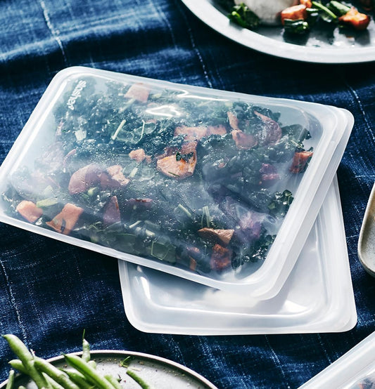 Premium Reusable Silicone Food Storage Bags, 4-Pack, Clear