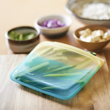 Premium Reusable Silicone Food Storage Bags, 4-Pack, Clear