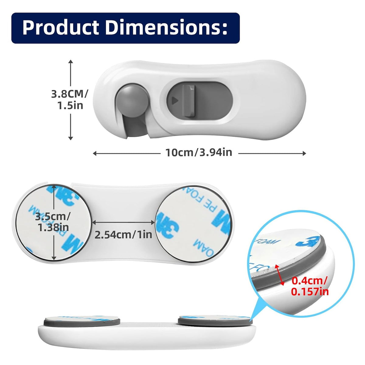 5-Pack Child Proof Refrigerator Lock with 3M Adhesive