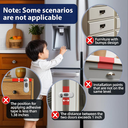 5-Pack Child Proof Refrigerator Lock with 3M Adhesive