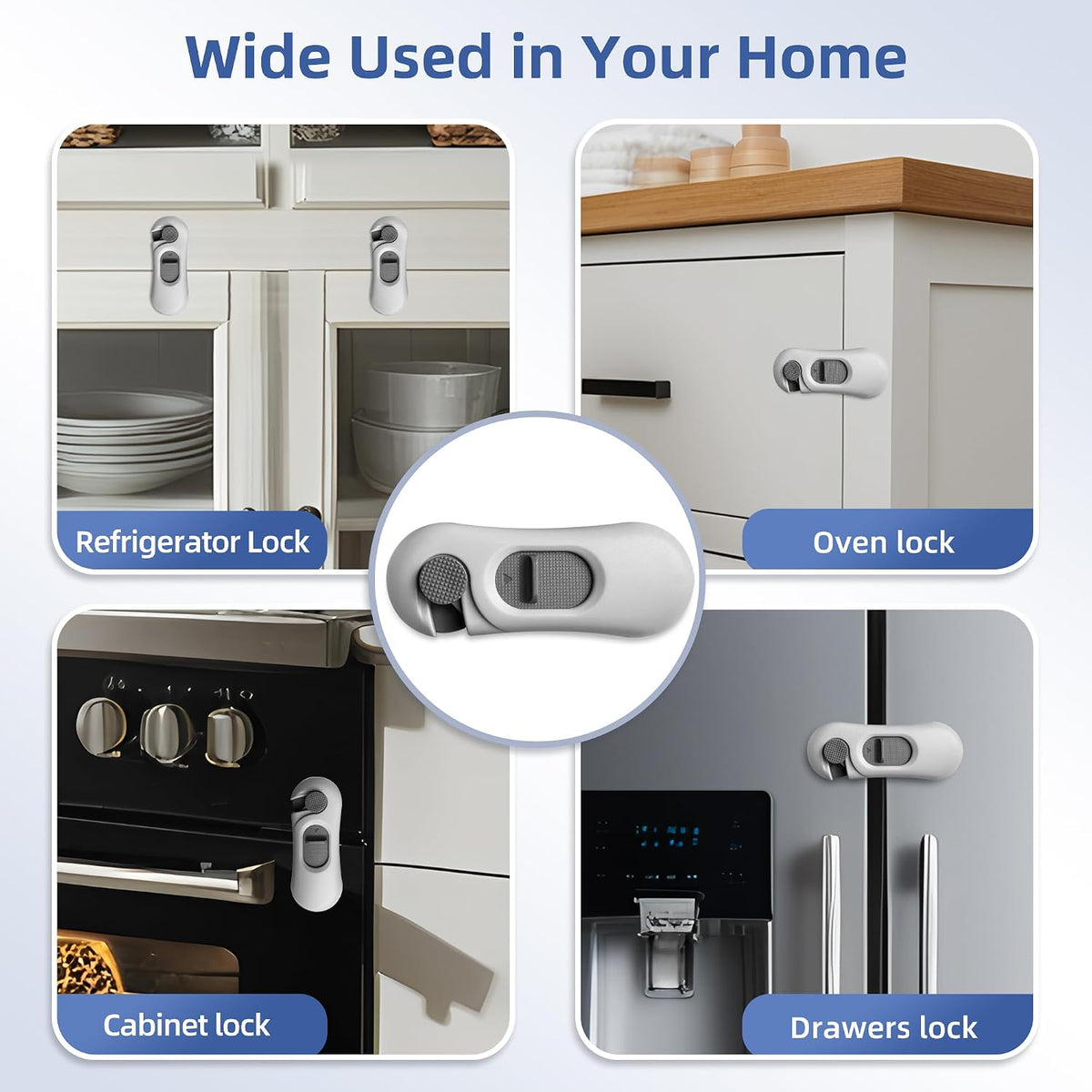 5-Pack Child Proof Refrigerator Lock with 3M Adhesive