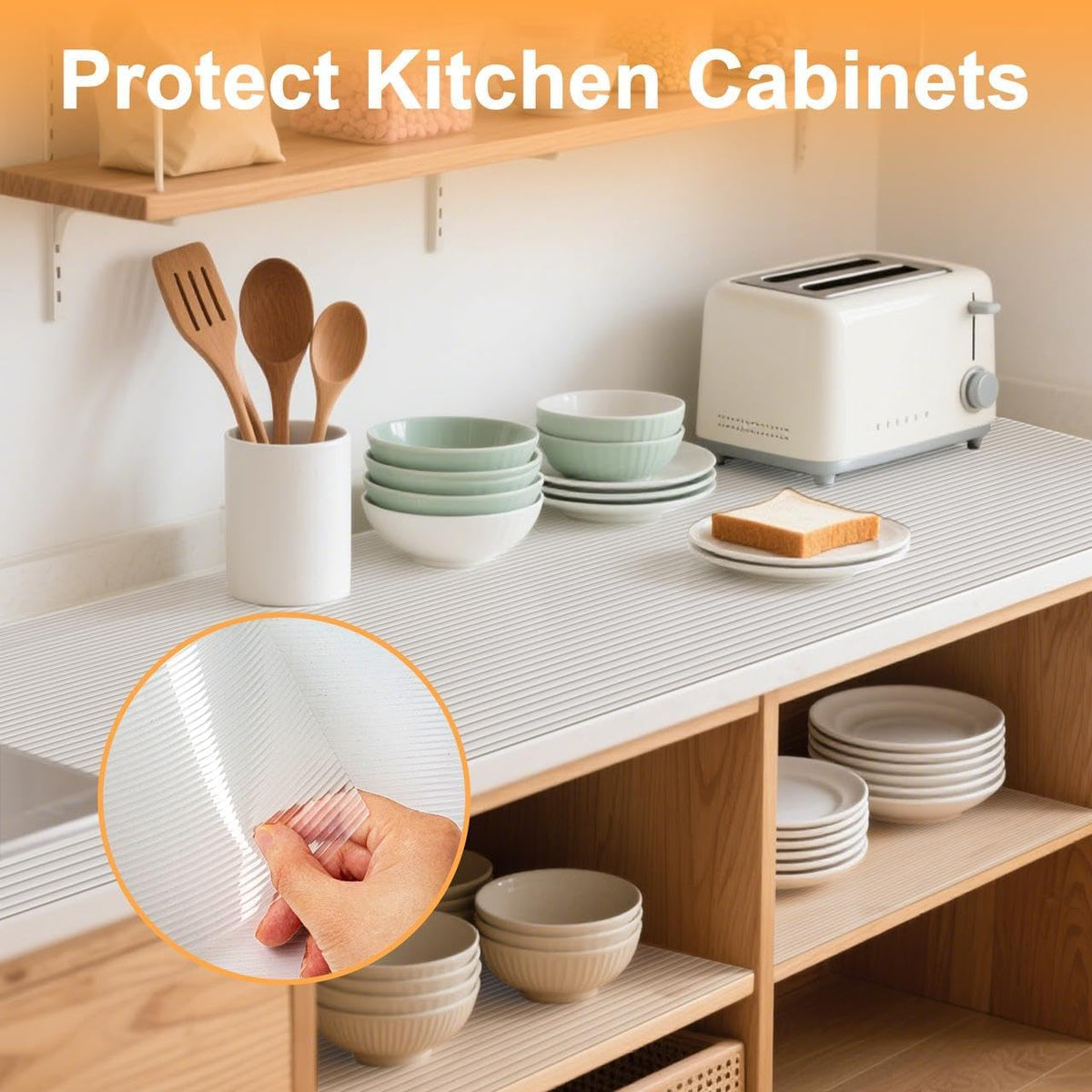 Shelf Liner for Kitchen 12IN x 20FT Cabinet Drawer, Fridge Liner