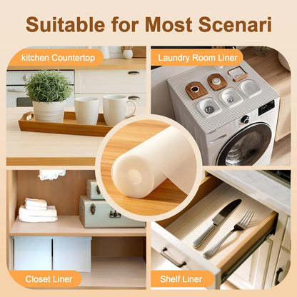 Shelf Liner for Kitchen 12IN x 20FT Cabinet Drawer, Fridge Liner