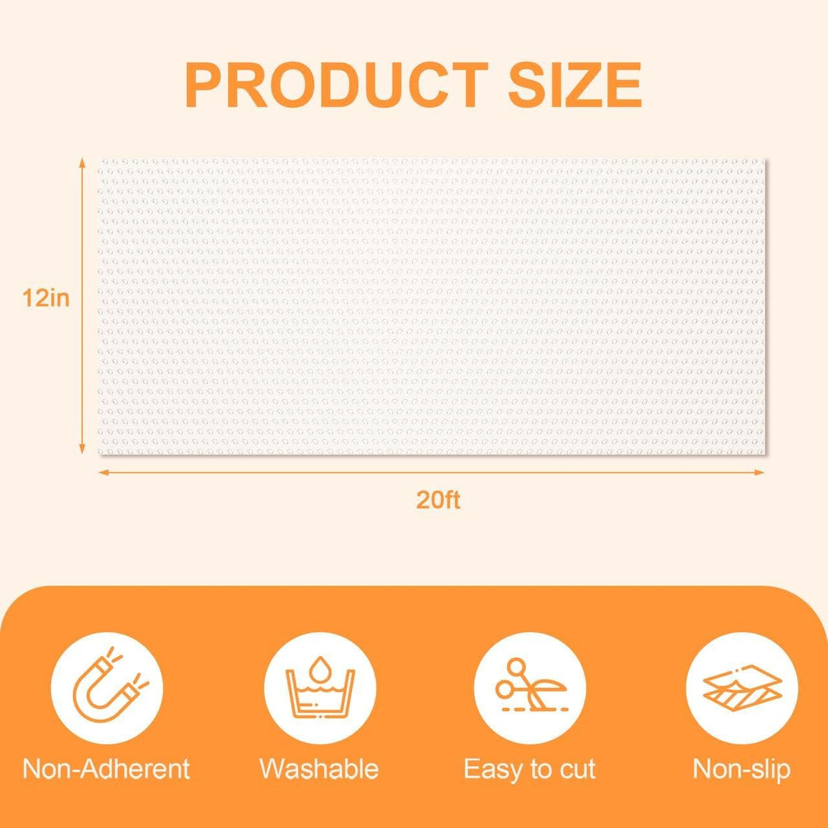 Shelf Liner for Kitchen 12IN x 20FT Cabinet Drawer, Fridge Liner