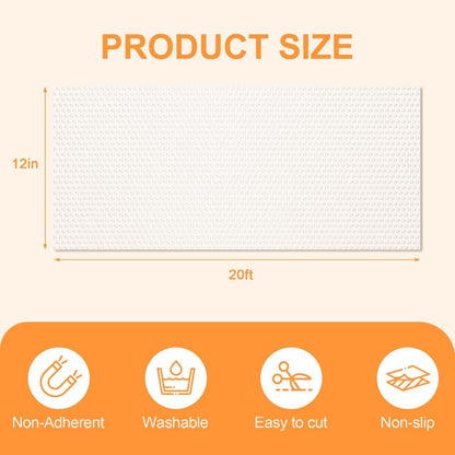 Shelf Liner for Kitchen 12IN x 20FT Cabinet Drawer, Fridge Liner