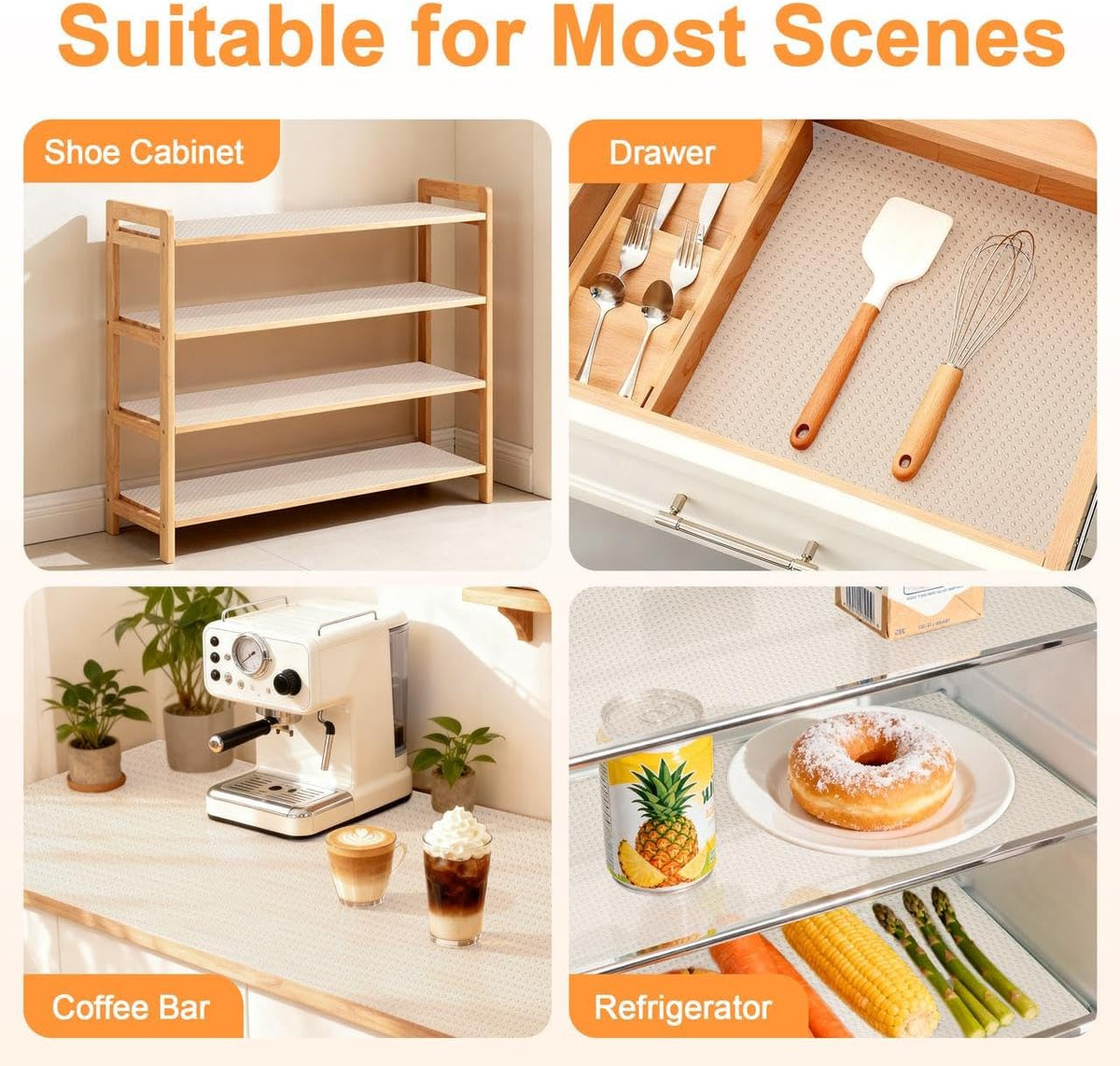 Shelf Liner for Kitchen 12IN x 20FT Cabinet Drawer, Fridge Liner