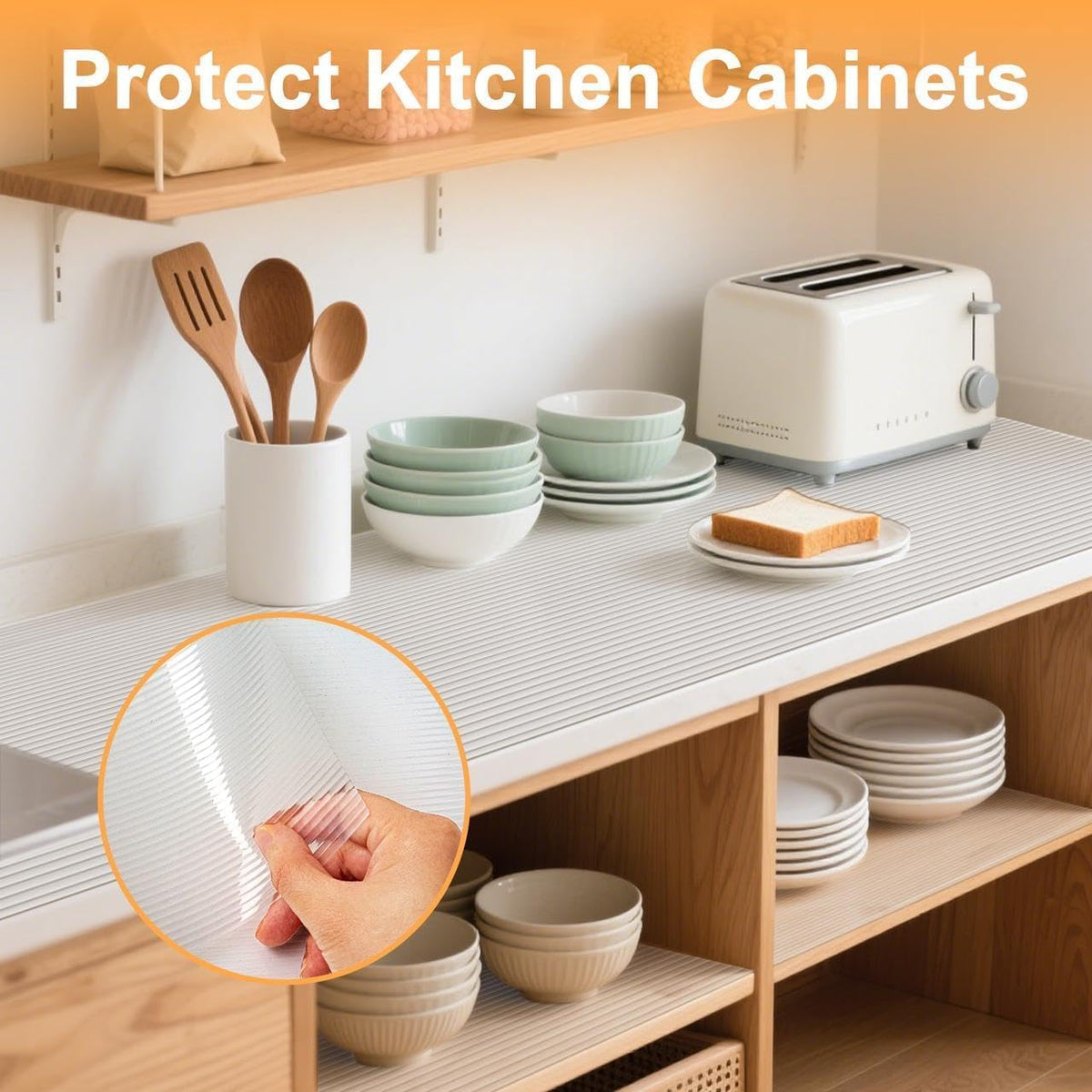 Shelf Liner for Kitchen 12IN x 20FT Cabinet Drawer, Fridge Liner