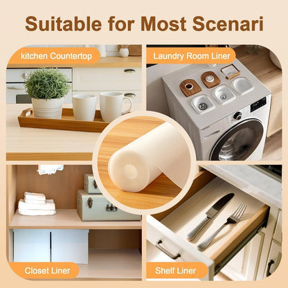 Shelf Liner for Kitchen 12IN x 20FT Cabinet Drawer, Fridge Liner