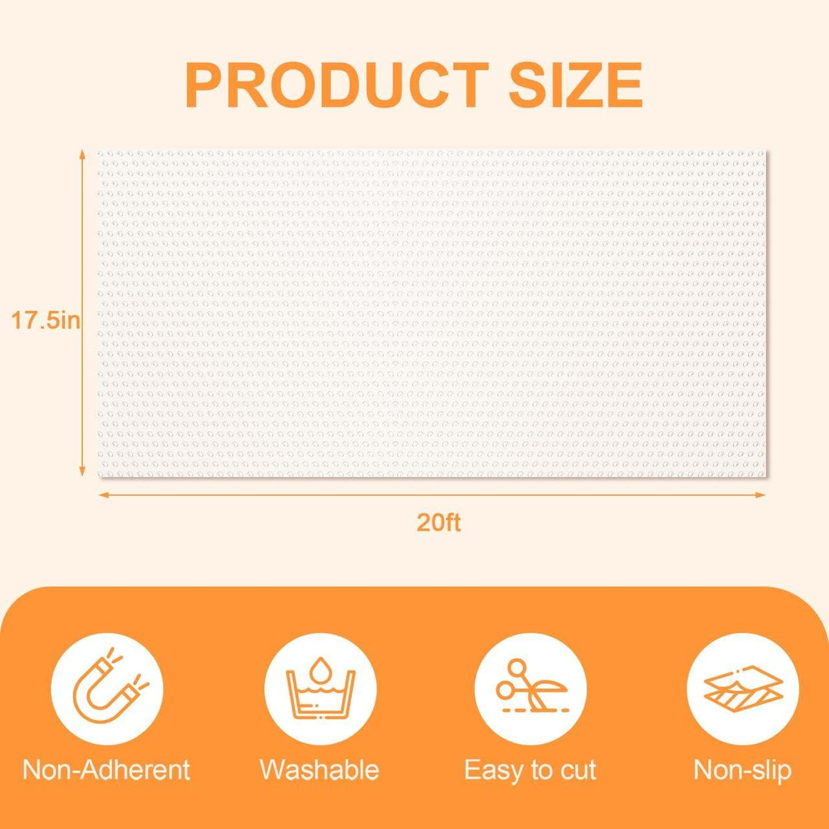 Shelf Liner for Kitchen 12IN x 20FT Cabinet Drawer, Fridge Liner