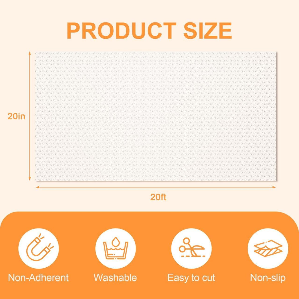 Shelf Liner for Kitchen 12IN x 20FT Cabinet Drawer, Fridge Liner