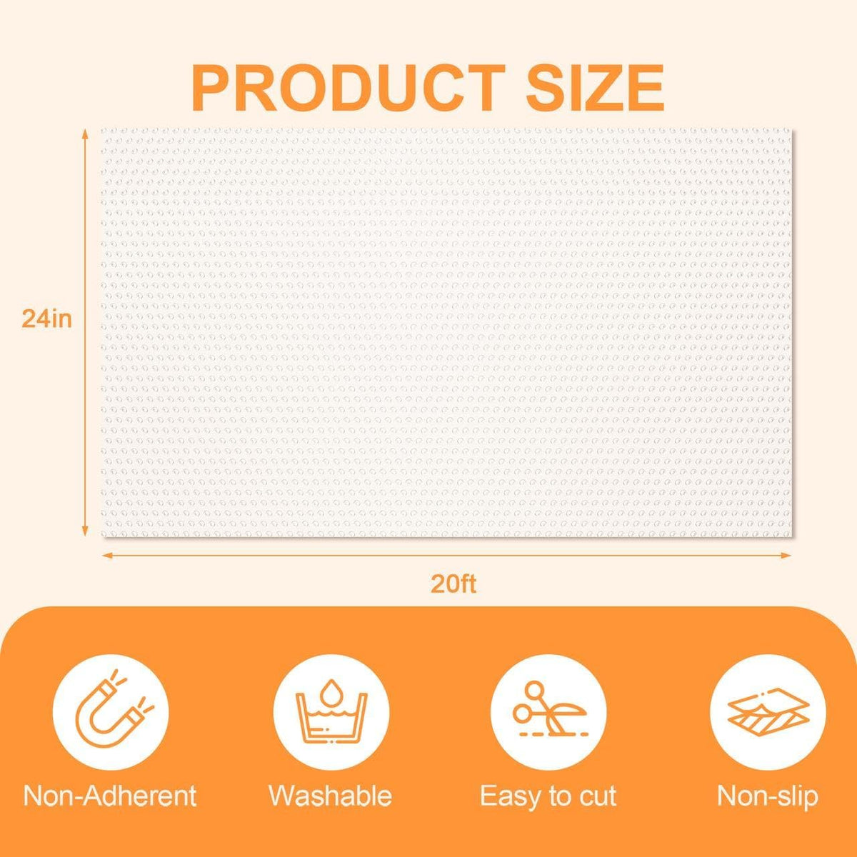 Shelf Liner for Kitchen 12IN x 20FT Cabinet Drawer, Fridge Liner