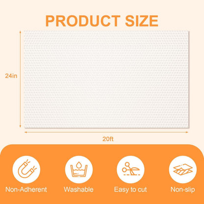 Shelf Liner for Kitchen 12IN x 20FT Cabinet Drawer, Fridge Liner