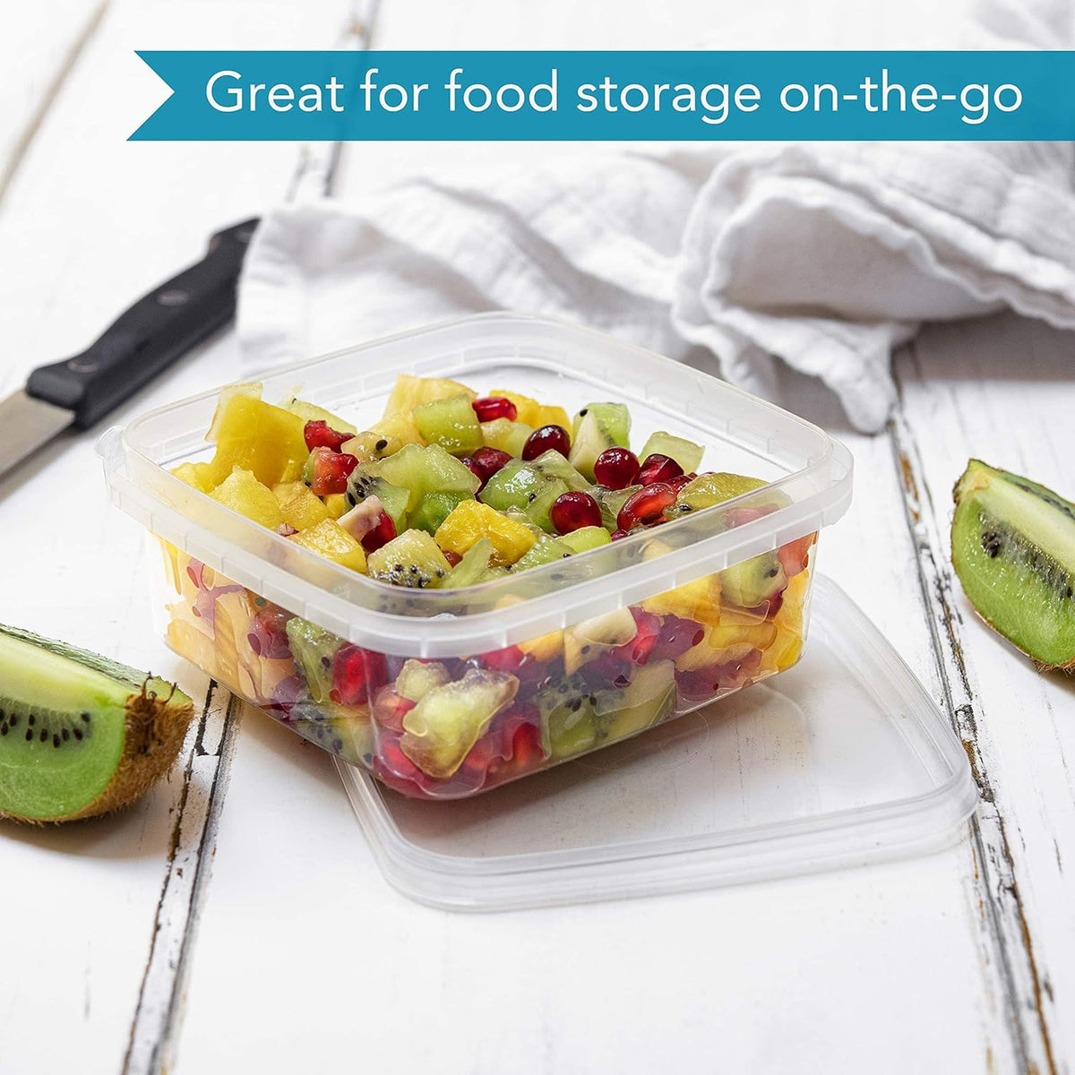8 oz 20 Pack Square Clear Deli Containers with Lids Disposable BPA Free Square Plastic Food Storage Containers with Lids Airtight for Meal Prep Take Out Kitchen