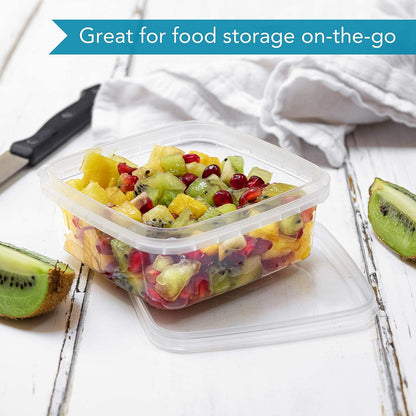8 oz 20 Pack Square Clear Deli Containers with Lids Disposable BPA Free Square Plastic Food Storage Containers with Lids Airtight for Meal Prep Take Out Kitchen