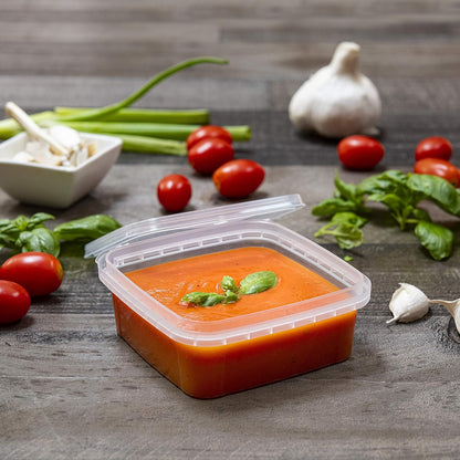 8 oz 20 Pack Square Clear Deli Containers with Lids Disposable BPA Free Square Plastic Food Storage Containers with Lids Airtight for Meal Prep Take Out Kitchen