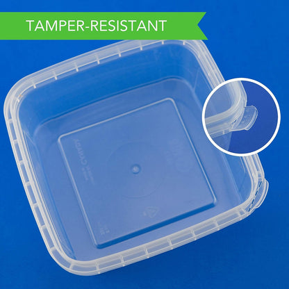 8 oz 20 Pack Square Clear Deli Containers with Lids Disposable BPA Free Square Plastic Food Storage Containers with Lids Airtight for Meal Prep Take Out Kitchen