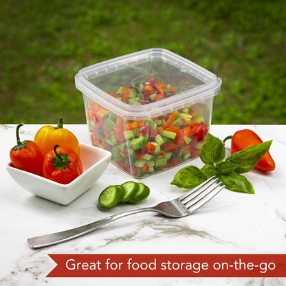 8 oz 20 Pack Square Clear Deli Containers with Lids Disposable BPA Free Square Plastic Food Storage Containers with Lids Airtight for Meal Prep Take Out Kitchen