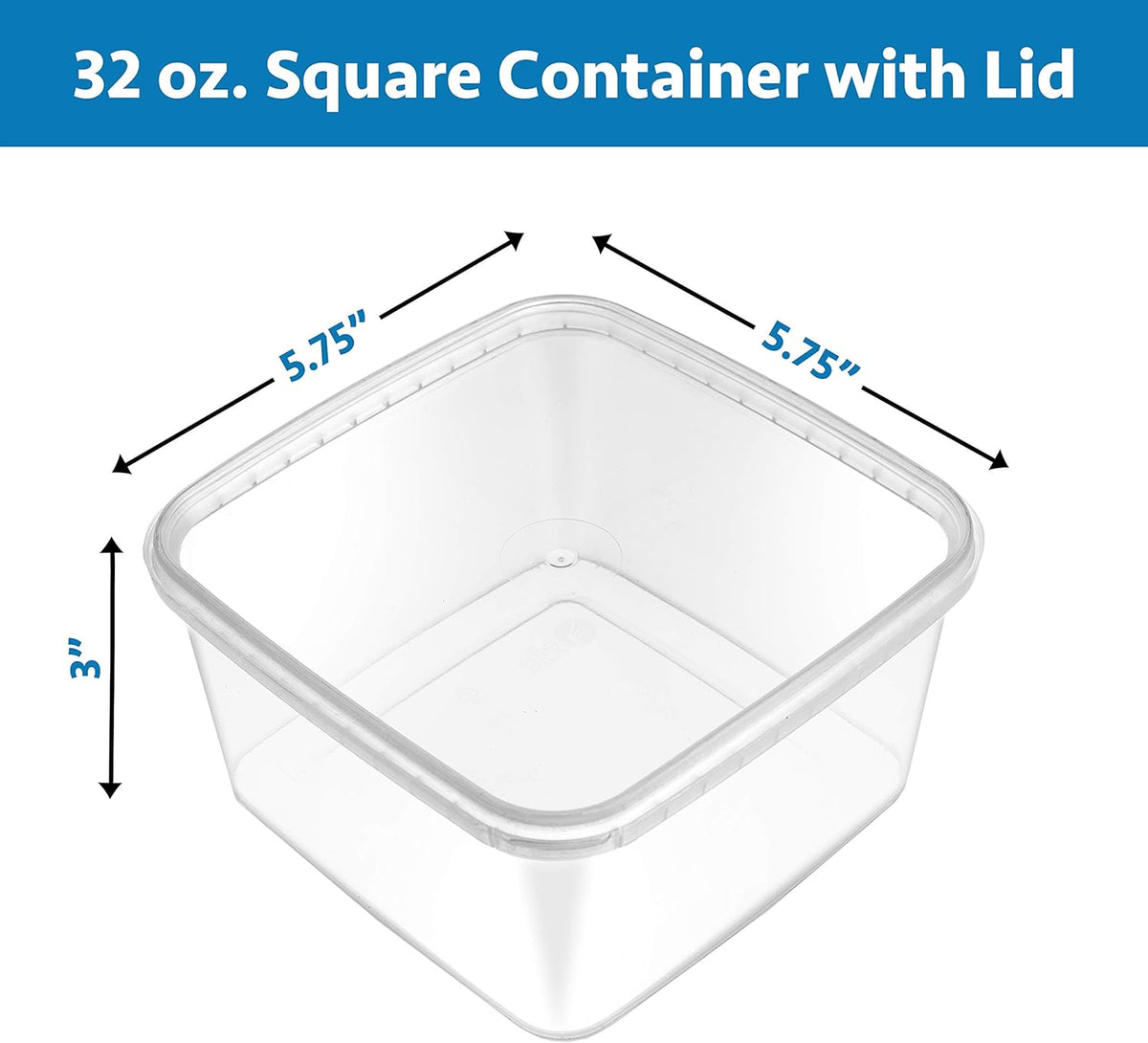 8 oz 20 Pack Square Clear Deli Containers with Lids Disposable BPA Free Square Plastic Food Storage Containers with Lids Airtight for Meal Prep Take Out Kitchen