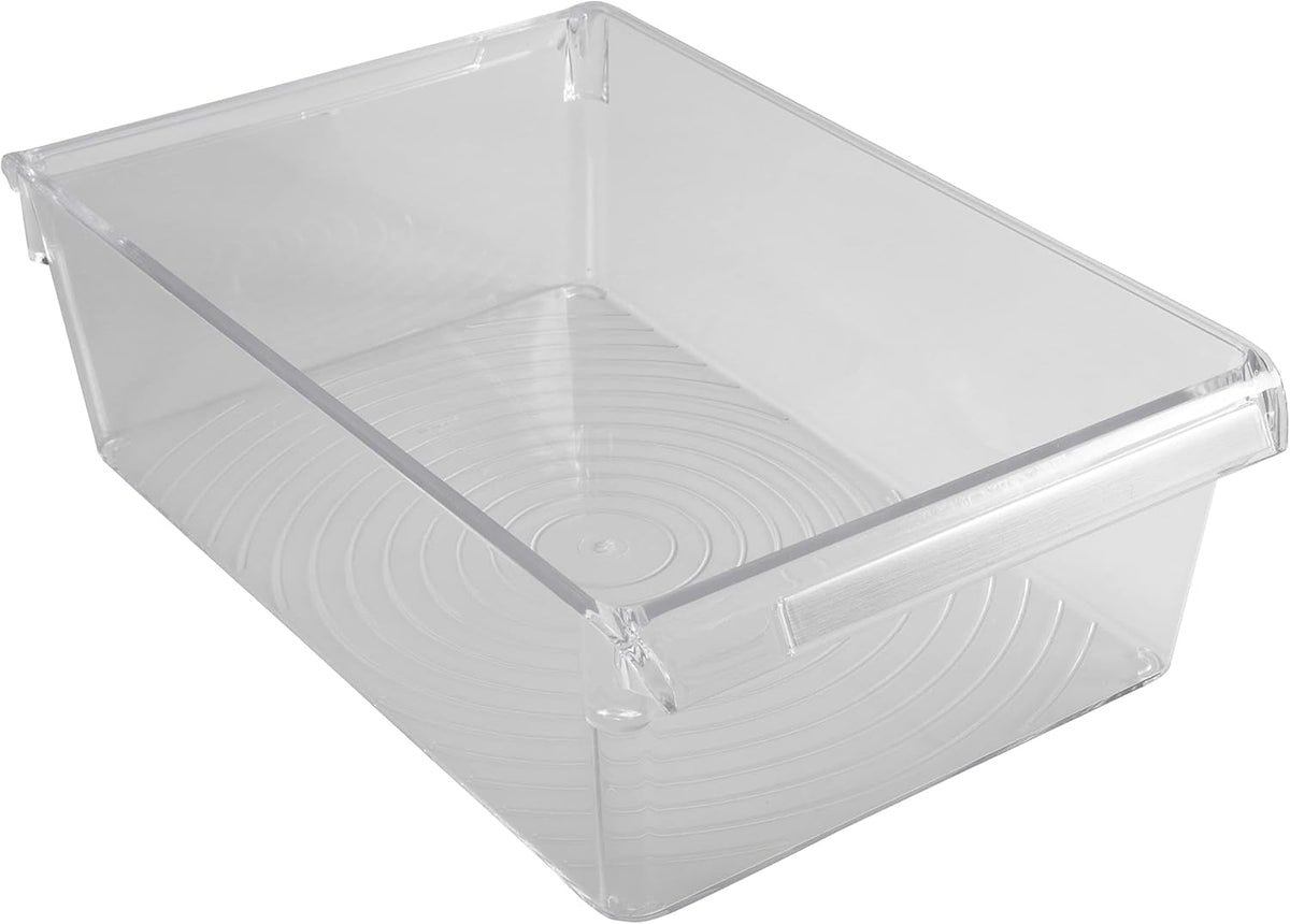 2 Pack Medium Refrigerator Storage Bin | Fridge & Freezer | Kitchen Organization | Stainless Steel Handle | Countertop | Cabinets | Pantry | Clear