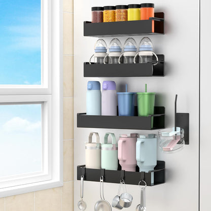 Magnetic Tumbler Organizer, Cup Holder for Fridge, Black | Quality Material, Ideal for Owala, Stanley, Yeti, HydroJug, Easy to Remove
