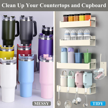 Magnetic Tumbler Organizer, Cup Holder for Fridge, Black | Quality Material, Ideal for Owala, Stanley, Yeti, HydroJug, Easy to Remove
