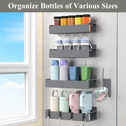 Magnetic Tumbler Organizer, Cup Holder for Fridge, Black | Quality Material, Ideal for Owala, Stanley, Yeti, HydroJug, Easy to Remove