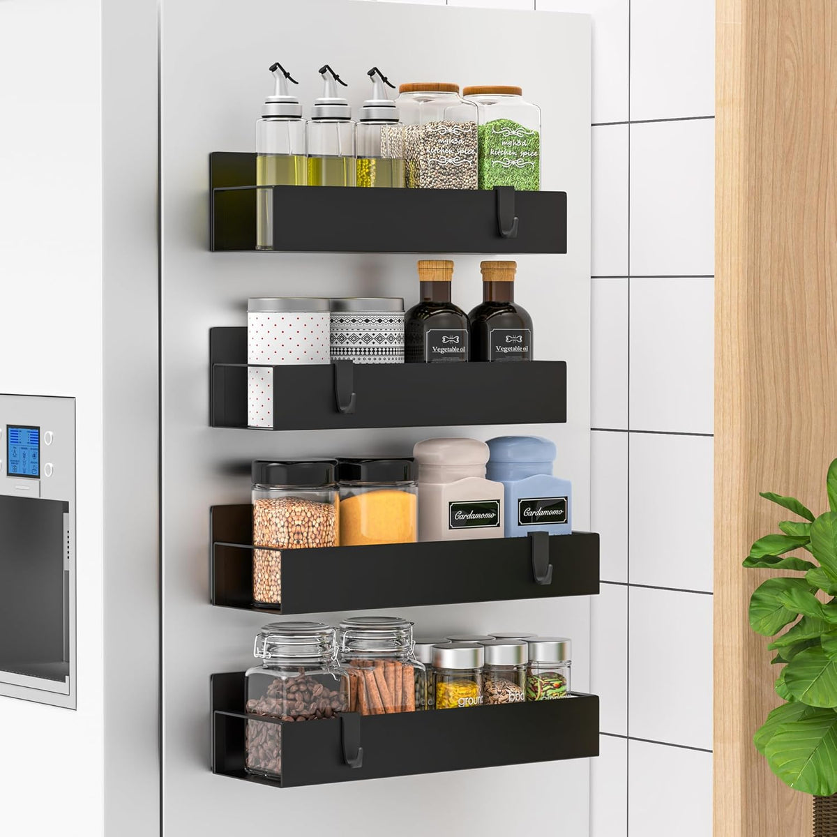 Magnetic Tumbler Organizer, Cup Holder for Fridge, Black | Quality Material, Ideal for Owala, Stanley, Yeti, HydroJug, Easy to Remove